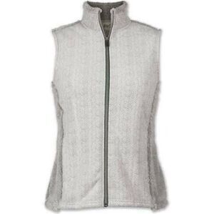 Aventura Vest Women Small Hunter Style Griffin Grey Herringbone Plush Fleece NWT